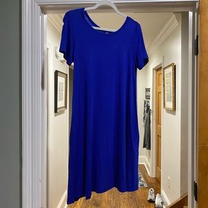 Beautiful royal blue rayon/ 5% spandex dress. Size L  NWOT